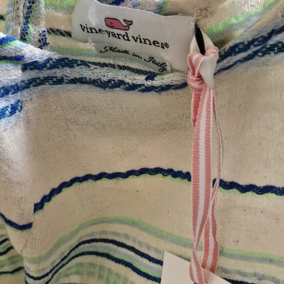 Vineyard Vines Womens Blue Jacquard Flutter Back Top Size M. Open Back NWT - Picture 4 of 4